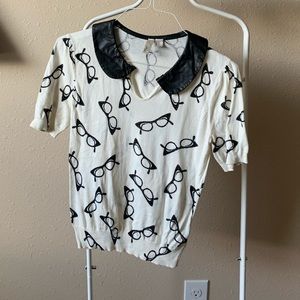 Eyeglass print sweater